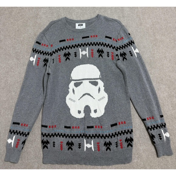 Star Wars Sweater Mens Medium Stormtrooper On The Byas Pullover Sci-Fi - Picture 1 of 5